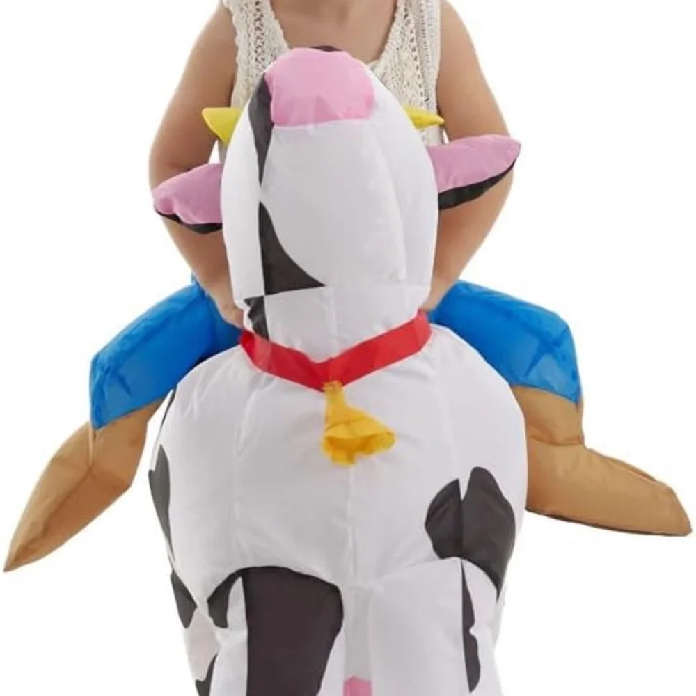 Kids Inflatable Cow Costume with Rider